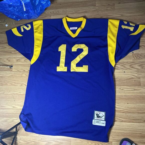 Authentic Mitchell & Ness Joe Namath 1977 Los Angeles Rams Jersey Size 54